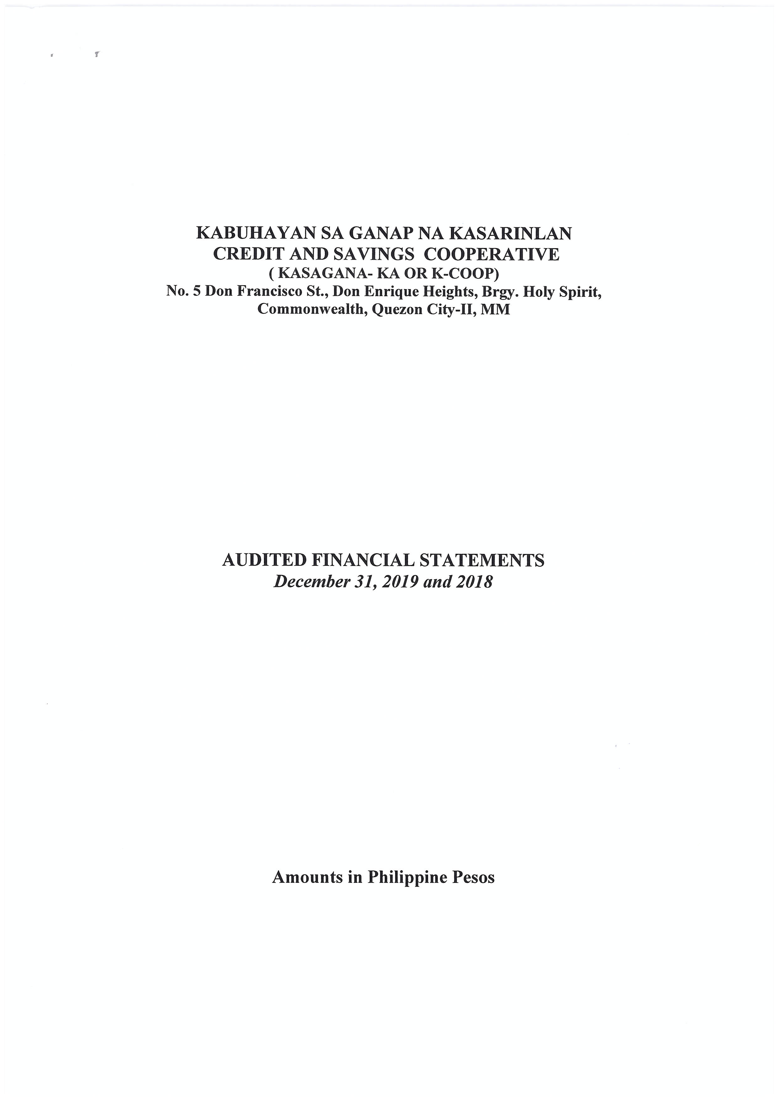 Kabuhayan Sa Ganap Na Kasarinlan Credit And Savings Cooperative